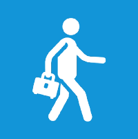 Business person walking icon
